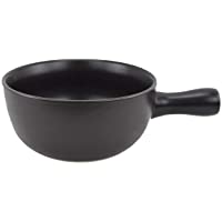 HASAYAKI Sartén de cerámica ignífuga para fondue de queso- negro mate- 22-5cm de diámetro. 2.5L de capacidad…